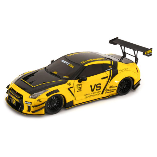 Nissan Skyline GT-R R35 LBWK Body Kit Модель 1:18 Желтый
