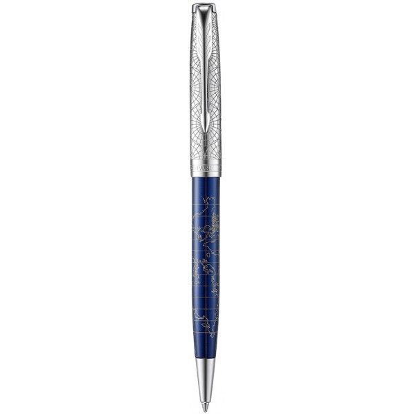 Ручка шариковая Parker SONNET 17 SE Atlas Blue Silver PT BP 88 332