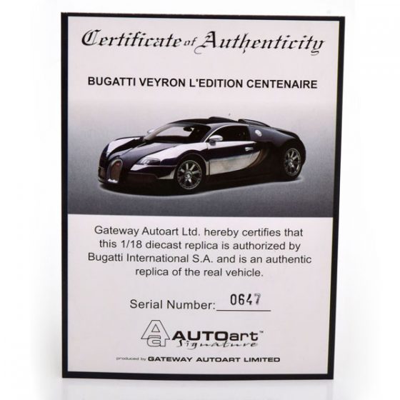 Bugatti Veyron EB 16.4 L'edition Centenaire 2009 Модель 1:18