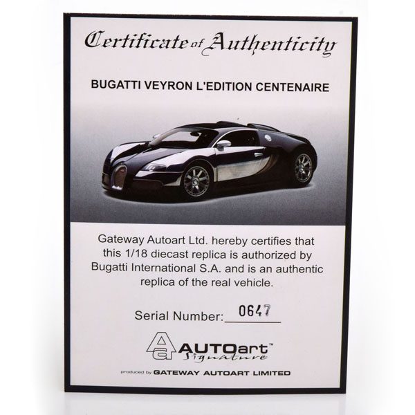 Bugatti Veyron EB 16.4 L'edition Centenaire 2009 Модель 1:18