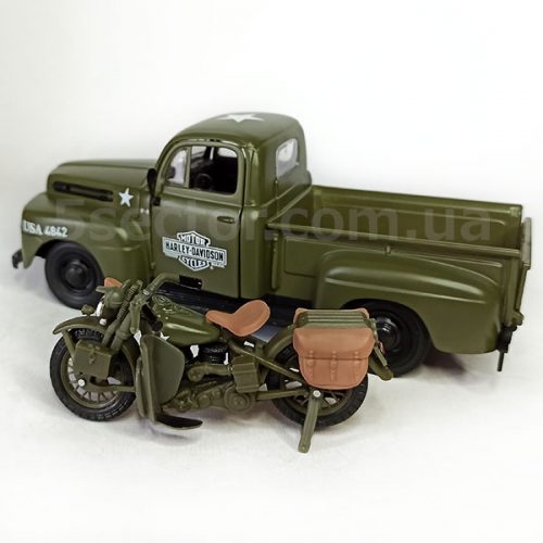 Ford F-1 1948 & Harley-Davidson WLA Flathead 1942 Модель 1:24