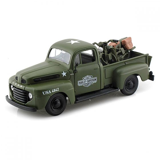 Ford F-1 1948 & Harley-Davidson WLA Flathead 1942 Модель 1:24