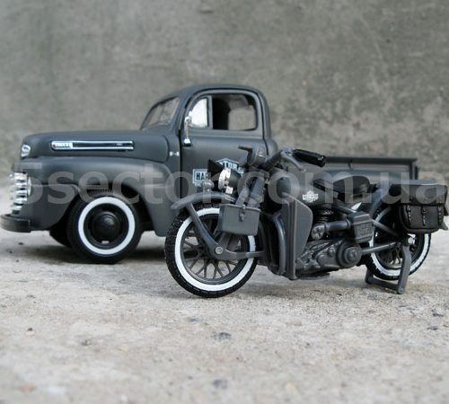 Ford F-1 1948 Tuning & Harley-Davidson WLA Flathead 1942 Модель 1:24