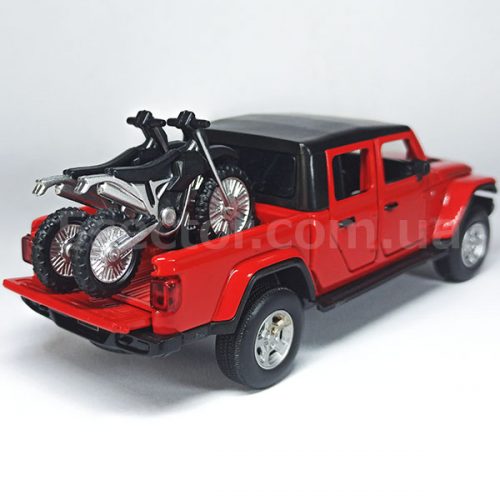 Jeep Gladiator Rubicon & Enduro bikes Модель 1:32 Красный