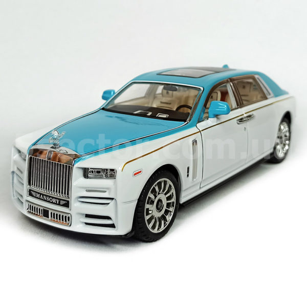 Rolls-Royce Phantom Mansory Модель 1:24 Белый с голубым